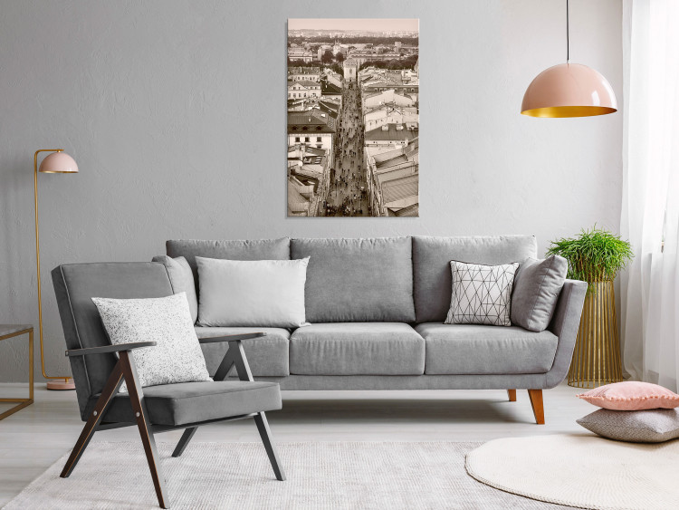 Canvas Art Print Floriańska Street - the famous symbol of the Krakow city in sepia 118102 additionalImage 3