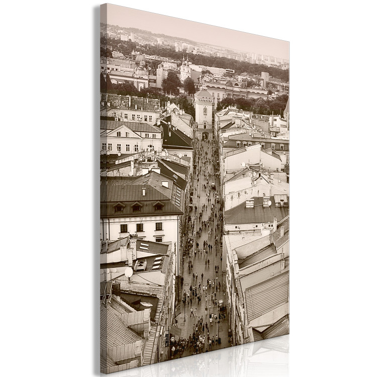 Canvas Art Print Floriańska Street - the famous symbol of the Krakow city in sepia 118102 additionalImage 2