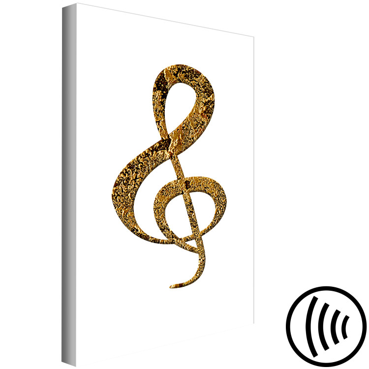 Canvas Print Treble clef - a golden musical sign with a unique structure 118302 additionalImage 6