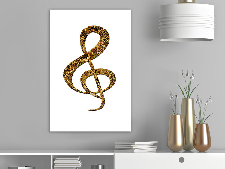 Canvas Print Treble clef - a golden musical sign with a unique structure 118302 additionalImage 3