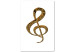 Canvas Print Treble clef - a golden musical sign with a unique structure 118302