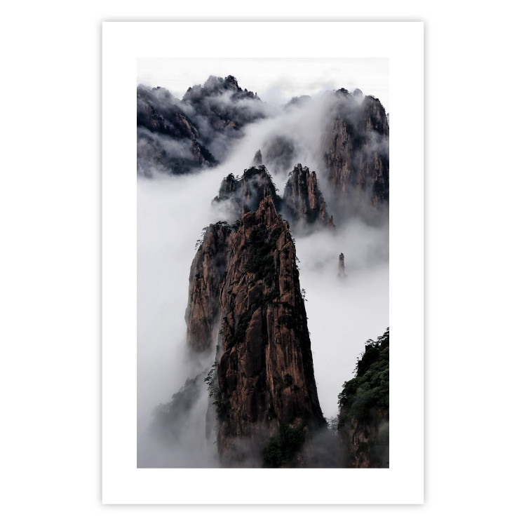 Poster Rocks in the Clouds - Scandinavian landscape with mountains in fog 118502 additionalImage 19