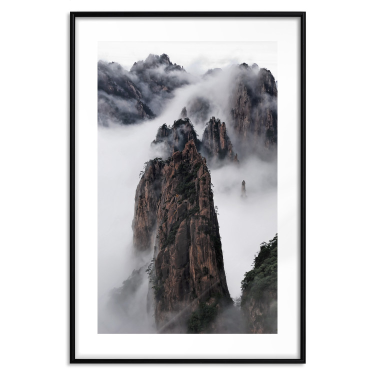 Poster Rocks in the Clouds - Scandinavian landscape with mountains in fog 118502 additionalImage 15