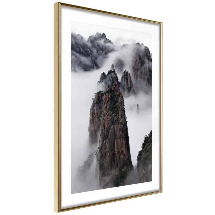 Poster Rocks in the Clouds - Scandinavian landscape with mountains in fog 118502 additionalImage 6