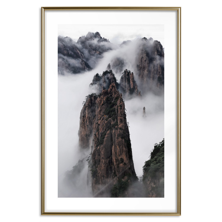 Poster Rocks in the Clouds - Scandinavian landscape with mountains in fog 118502 additionalImage 14