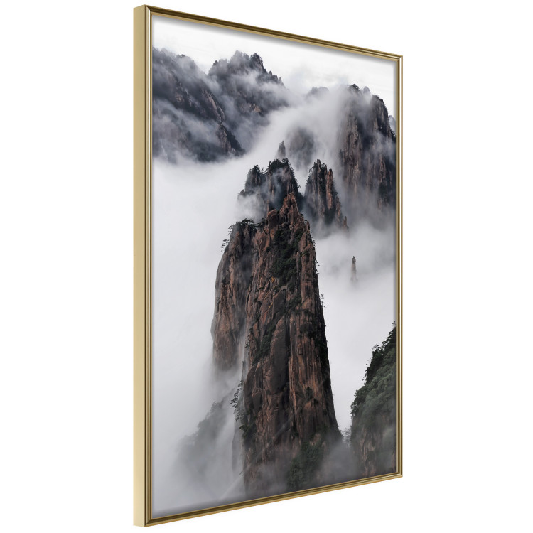 Poster Rocks in the Clouds - Scandinavian landscape with mountains in fog 118502 additionalImage 12