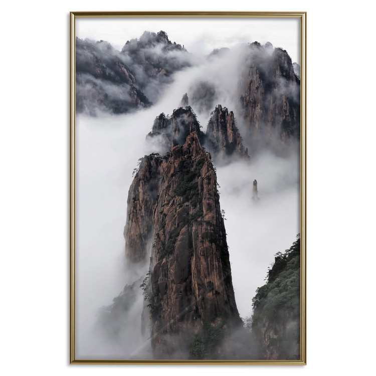 Poster Rocks in the Clouds - Scandinavian landscape with mountains in fog 118502 additionalImage 16