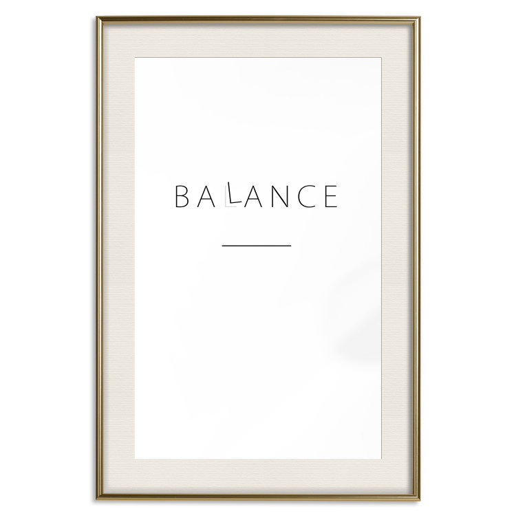 Poster Balance - black English text with printed letters on a white background 122902 additionalImage 19