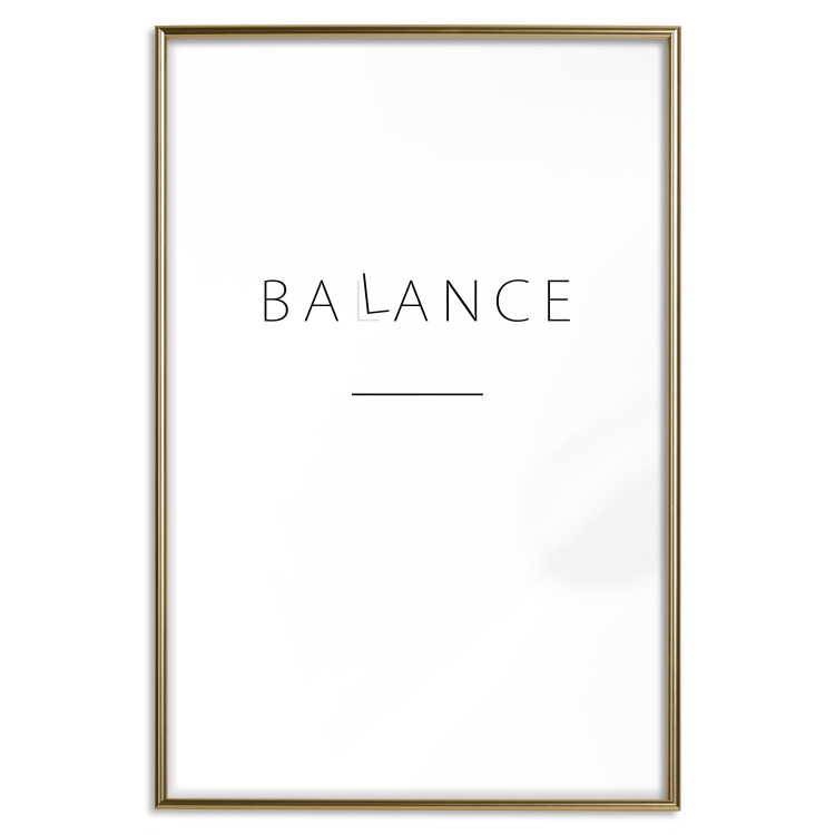 Poster Balance - black English text with printed letters on a white background 122902 additionalImage 16