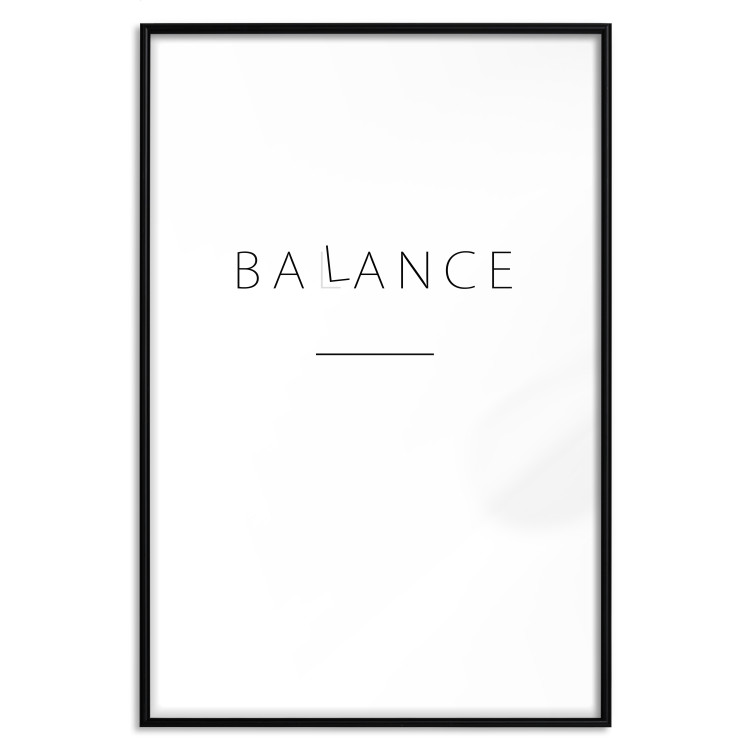 Poster Balance - black English text with printed letters on a white background 122902 additionalImage 18