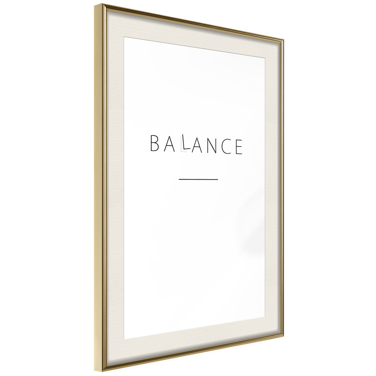 Poster Balance - black English text with printed letters on a white background 122902 additionalImage 2