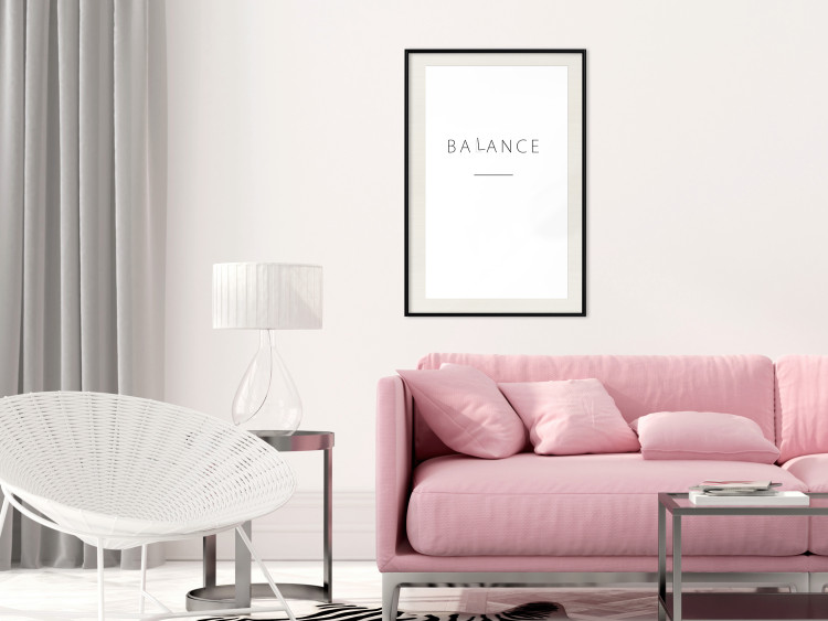 Poster Balance - black English text with printed letters on a white background 122902 additionalImage 22