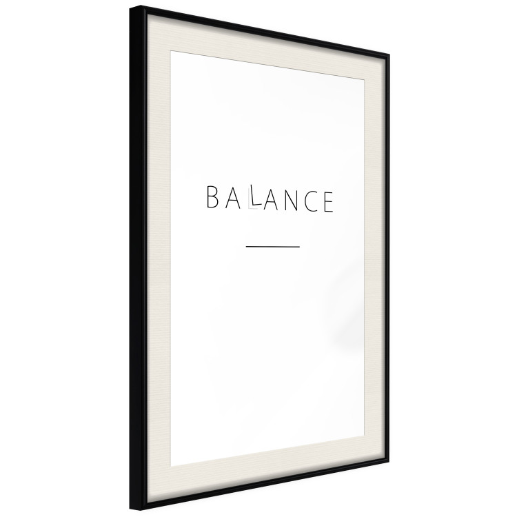 Poster Balance - black English text with printed letters on a white background 122902 additionalImage 3