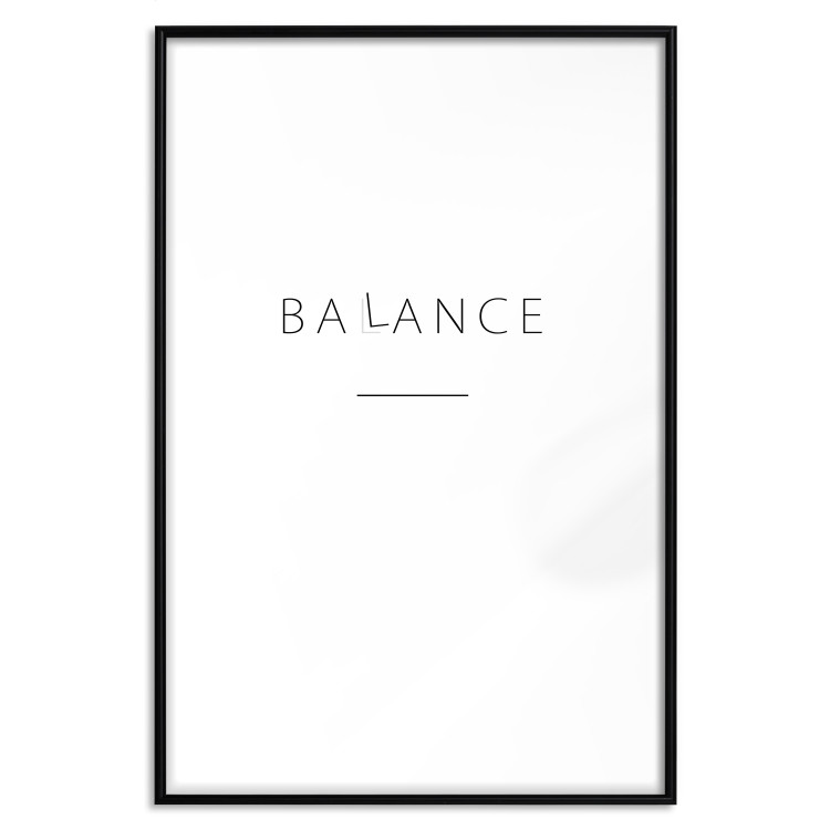 Poster Balance - black English text with printed letters on a white background 122902 additionalImage 15