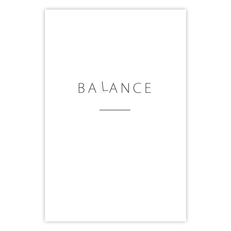 Poster Balance - black English text with printed letters on a white background 122902 additionalImage 19