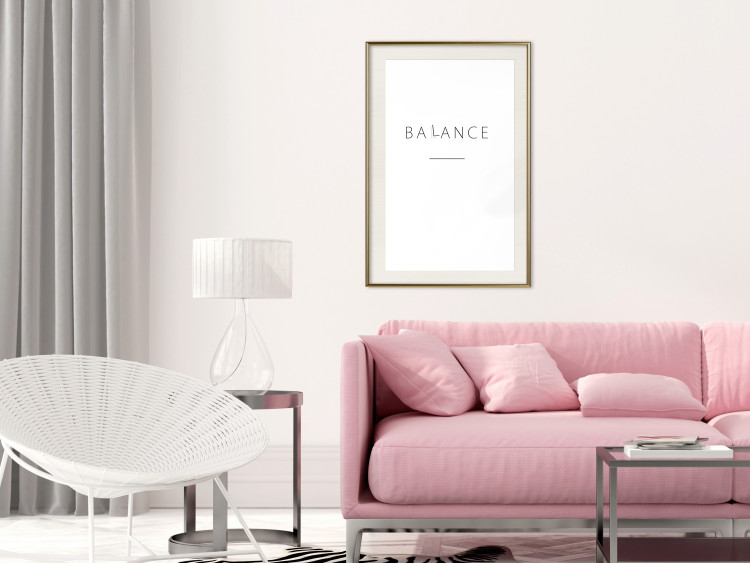 Poster Balance - black English text with printed letters on a white background 122902 additionalImage 21