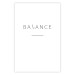 Poster Balance - black English text with printed letters on a white background 122902