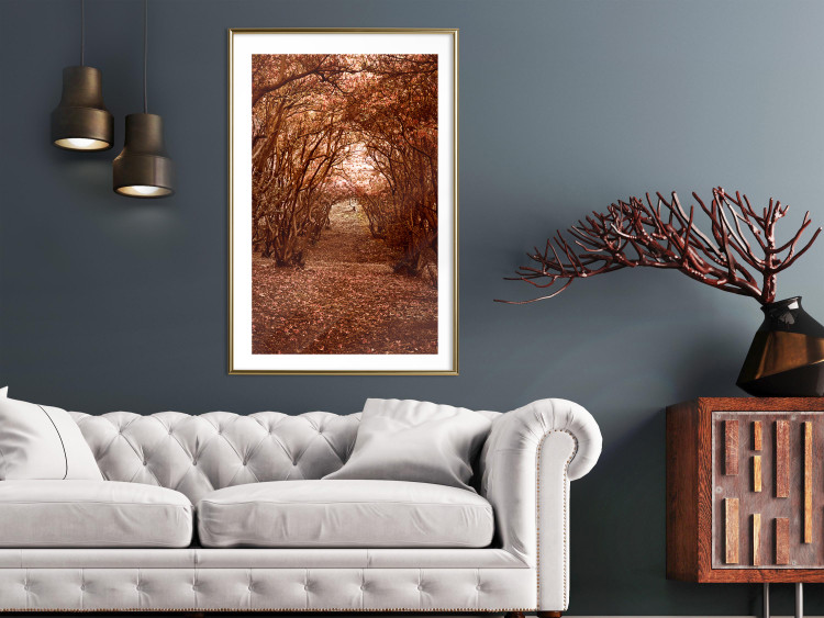 Wall Poster Fulfilled Dreams - autumn forest landscape with falling leaves 123902 additionalImage 15