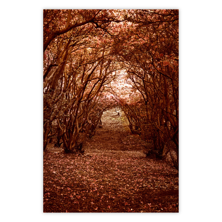 Wall Poster Fulfilled Dreams - autumn forest landscape with falling leaves 123902