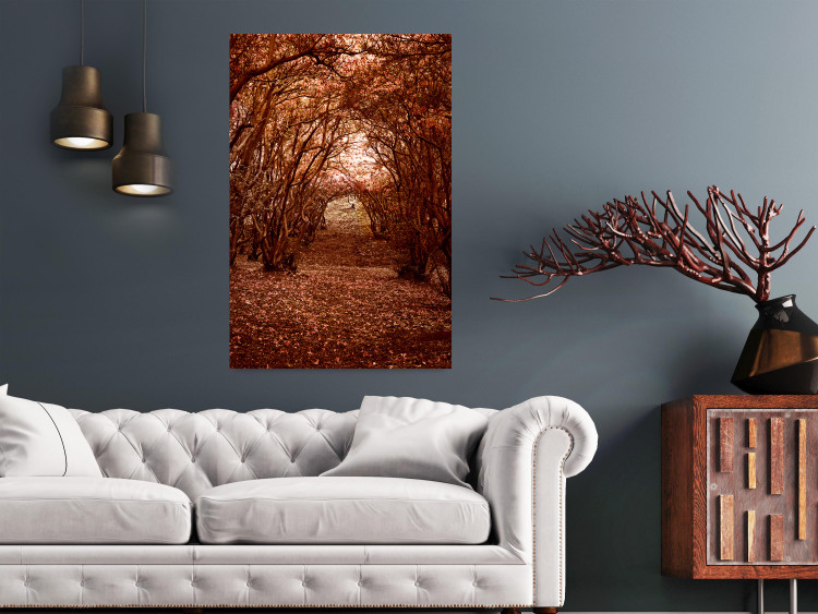 Wall Poster Fulfilled Dreams - autumn forest landscape with falling leaves 123902 additionalImage 17