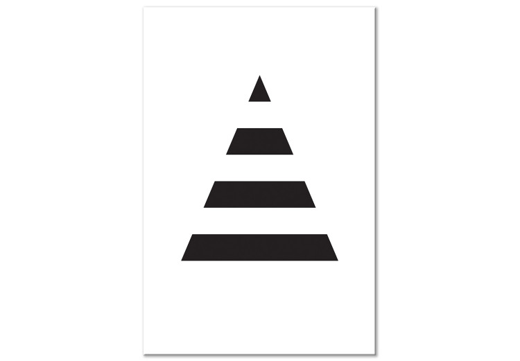Canvas Art Print Triangle with black & white stripes - abstraction on white background 124502