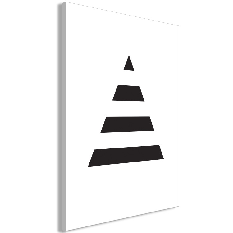 Canvas Art Print Triangle with black & white stripes - abstraction on white background 124502 additionalImage 2