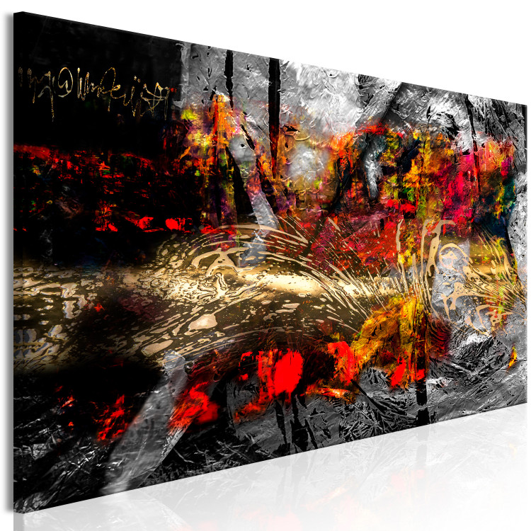 Canvas Art Print Blazing Flamenco (1-part) vertical - abstraction in warm colors 127802 additionalImage 2