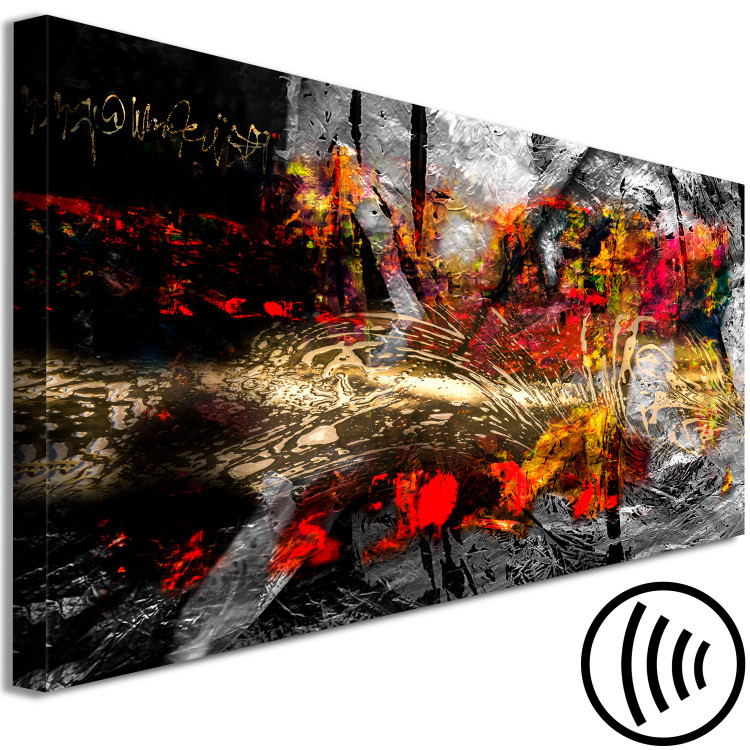 Canvas Art Print Blazing Flamenco (1-part) vertical - abstraction in warm colors 127802 additionalImage 6