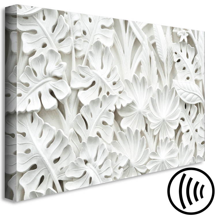 Canvas Art Print Alabaster Garden (1-part) - white ornament in plant motif 128602 additionalImage 6