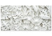 Canvas Art Print Alabaster Garden (1-part) - white ornament in plant motif 128602