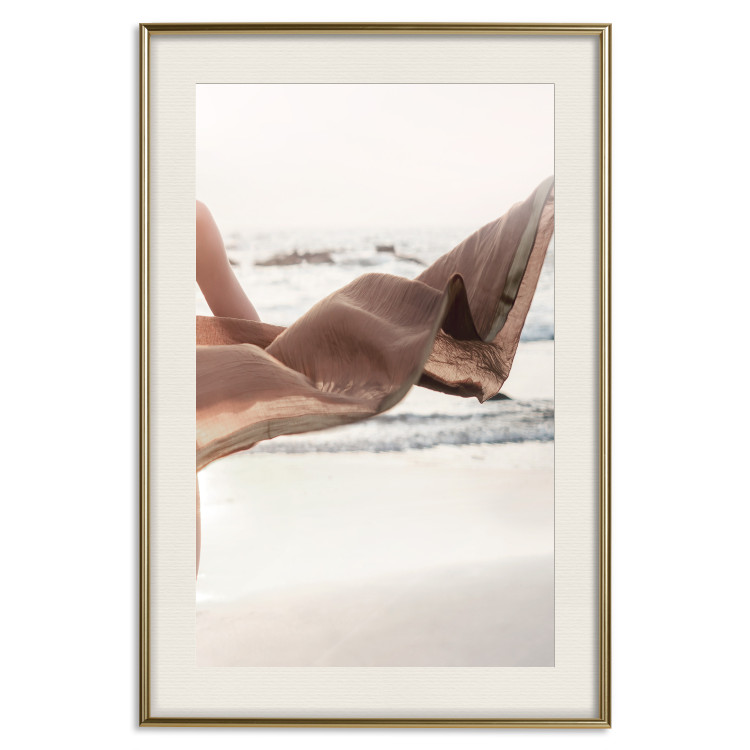 Poster Dreamy Gust - seascape with a piece of a woman's dress blowing in the wind 129502 additionalImage 20