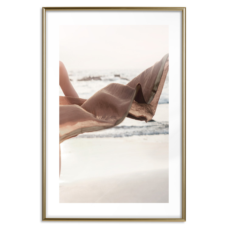 Poster Dreamy Gust - seascape with a piece of a woman's dress blowing in the wind 129502 additionalImage 16