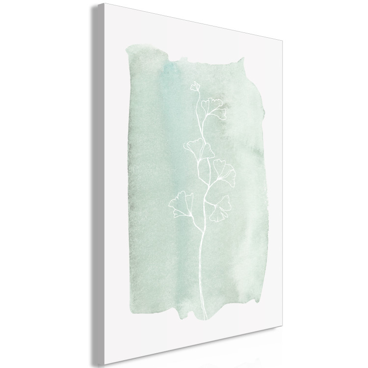 Canvas Print Minty Larch (1-piece) Vertical - line art on a pastel background 130802 additionalImage 2