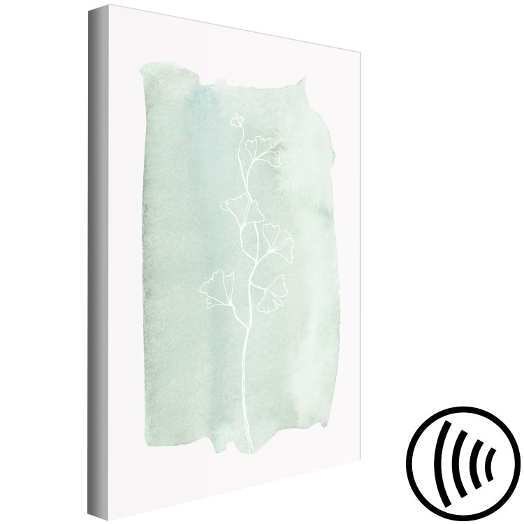 Canvas Print Minty Larch (1-piece) Vertical - line art on a pastel background 130802 additionalImage 6