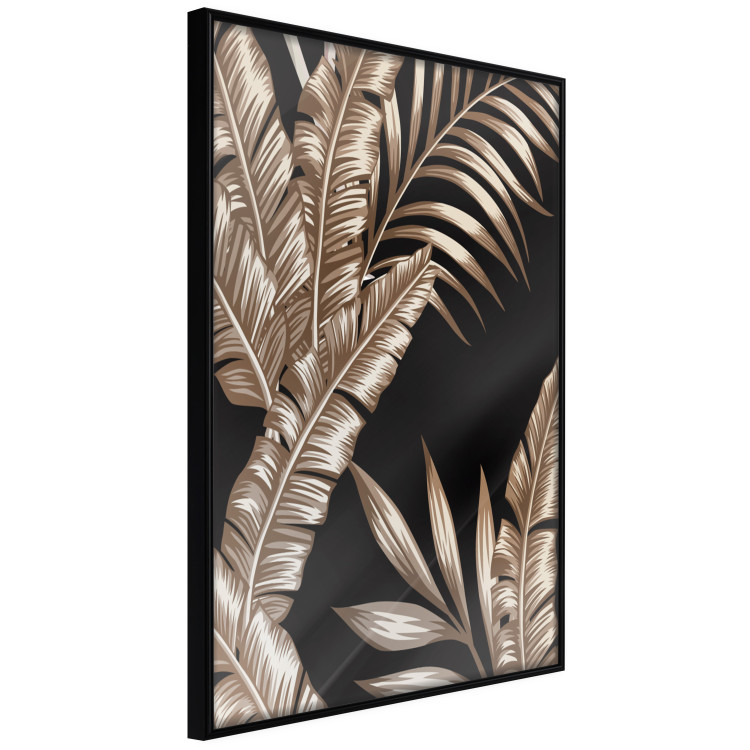 Wall Poster Golden Island - composition of tropical plant leaves on a black background 131802 additionalImage 13