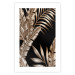 Wall Poster Golden Island - composition of tropical plant leaves on a black background 131802 additionalThumb 25