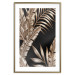 Wall Poster Golden Island - composition of tropical plant leaves on a black background 131802 additionalThumb 16