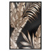 Wall Poster Golden Island - composition of tropical plant leaves on a black background 131802 additionalThumb 18