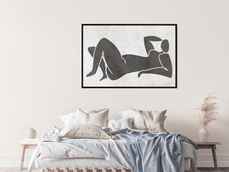 Poster Reclining Goddess - black and white silhouette of a reclining woman in boho style 134202 additionalImage 4