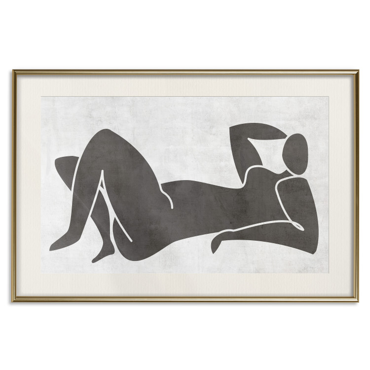 Poster Reclining Goddess - black and white silhouette of a reclining woman in boho style 134202 additionalImage 20