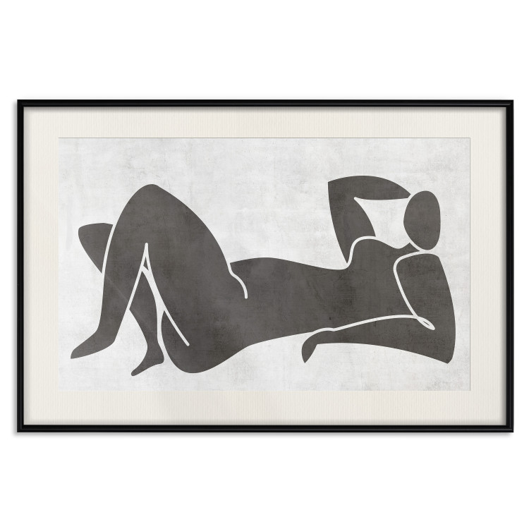 Poster Reclining Goddess - black and white silhouette of a reclining woman in boho style 134202 additionalImage 19