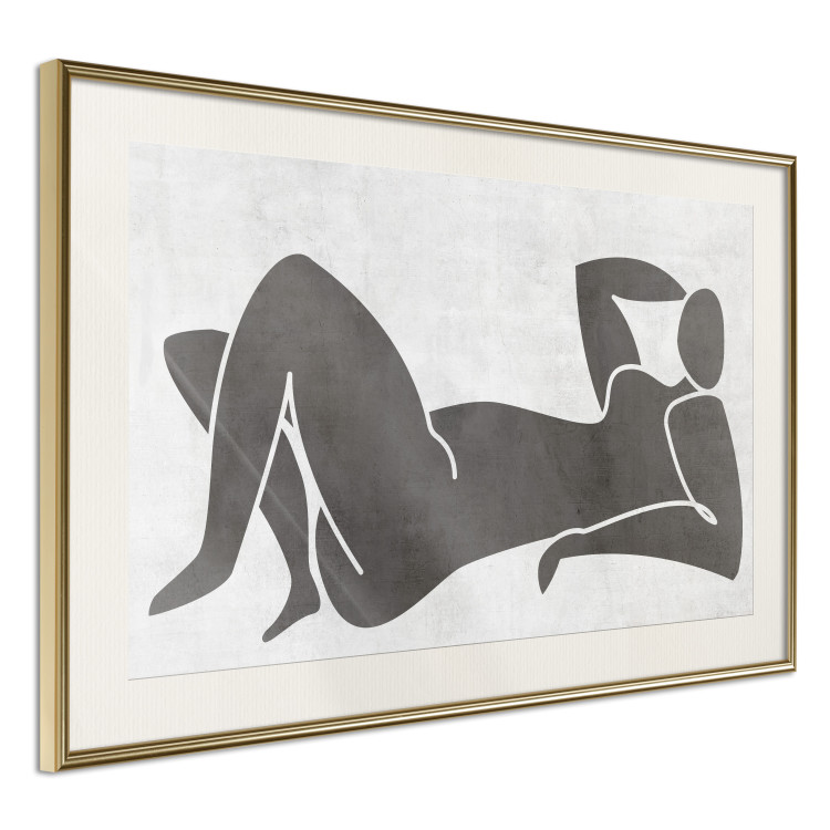 Poster Reclining Goddess - black and white silhouette of a reclining woman in boho style 134202 additionalImage 3