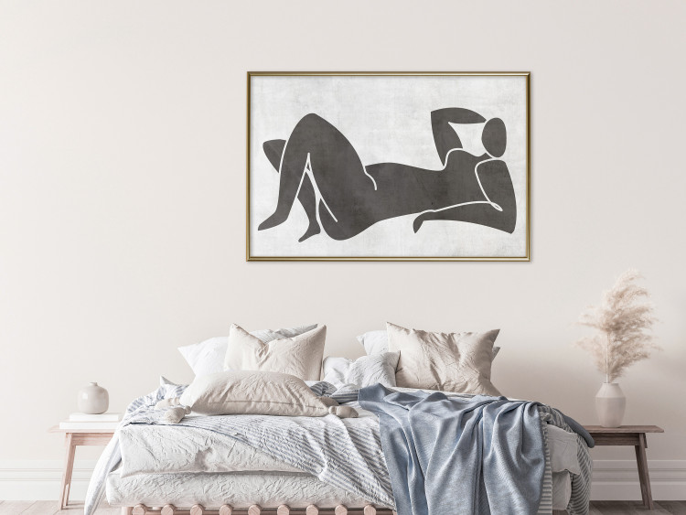 Poster Reclining Goddess - black and white silhouette of a reclining woman in boho style 134202 additionalImage 5