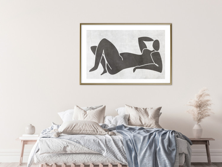 Poster Reclining Goddess - black and white silhouette of a reclining woman in boho style 134202 additionalImage 15