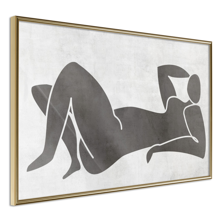 Poster Reclining Goddess - black and white silhouette of a reclining woman in boho style 134202 additionalImage 12