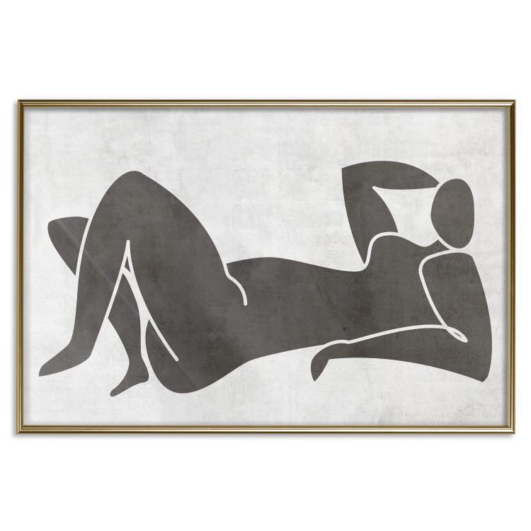 Poster Reclining Goddess - black and white silhouette of a reclining woman in boho style 134202 additionalImage 21