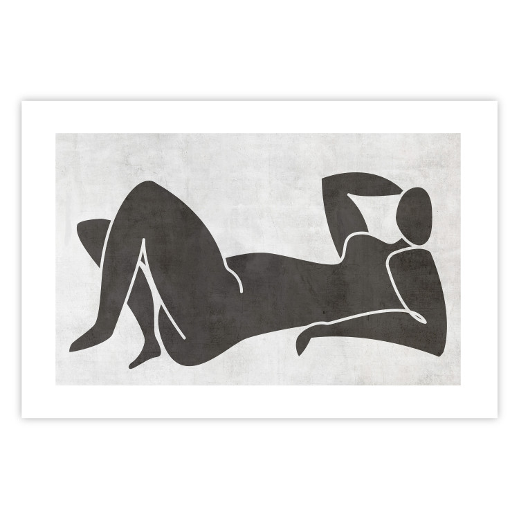 Poster Reclining Goddess - black and white silhouette of a reclining woman in boho style 134202 additionalImage 19