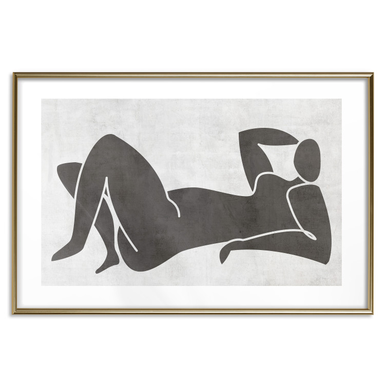 Poster Reclining Goddess - black and white silhouette of a reclining woman in boho style 134202 additionalImage 14