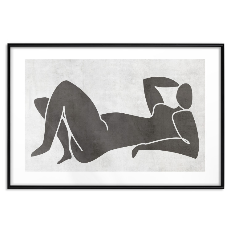 Poster Reclining Goddess - black and white silhouette of a reclining woman in boho style 134202 additionalImage 15