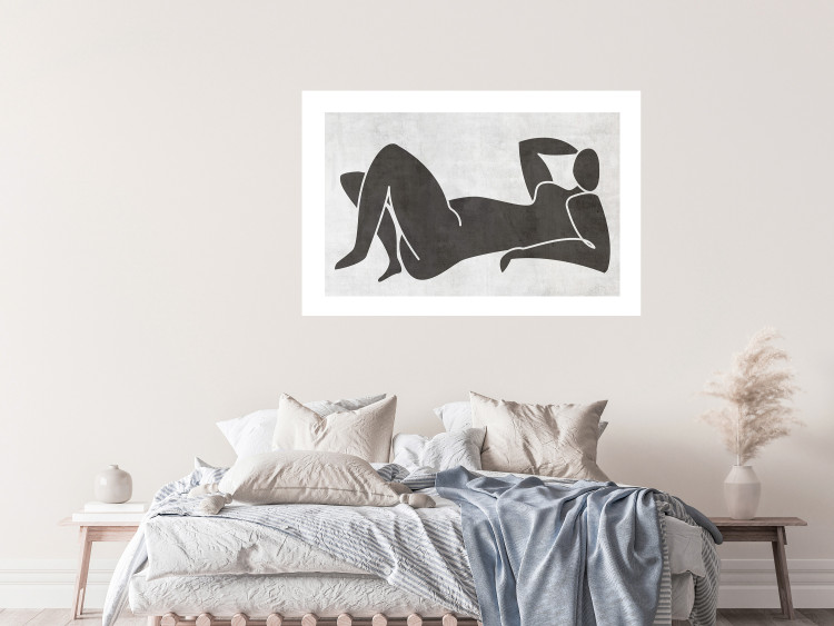 Poster Reclining Goddess - black and white silhouette of a reclining woman in boho style 134202 additionalImage 3